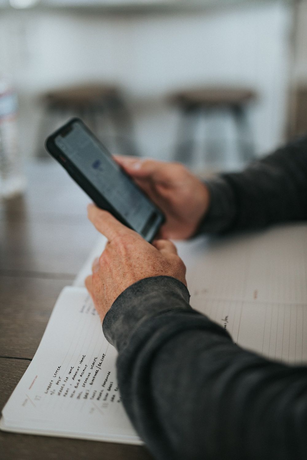 A homeowner signing up on their phone